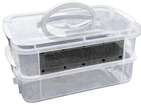 Mjölmask Odlingslåda | ABS, 2 nivåer 27 x 18 x 13 cm, 3 nivåer 27 x 19 x 18 cm | dubbelsil avskiljare för silkesmaskar, foderinsekter