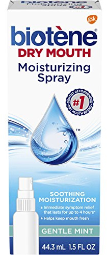 Biotene Gentle Mint Moisturizing Mouth Spray, Sugar-Free, for Dry Mouth and Fresh Breath, 1.5 ounce