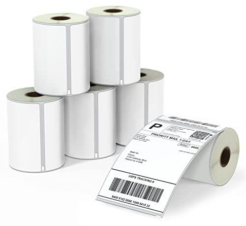 BETCKEY - 6 Rollen Etiketten Kompatibel mit DYMO S0904980, 104mm x 159mm, 1320 Versandetiketten für LabelWriter 4XL, NICHT passend 5XL