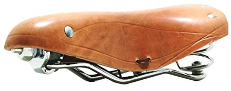 TentHome Sella Bici Comoda Vintage in Pelle per Uomo Donna, Sellino Bici con Ammortizzante Molla, Sella mtb Bicicletta da Città, Sellini per Bike Marrone, 27 x 22 x 10cm