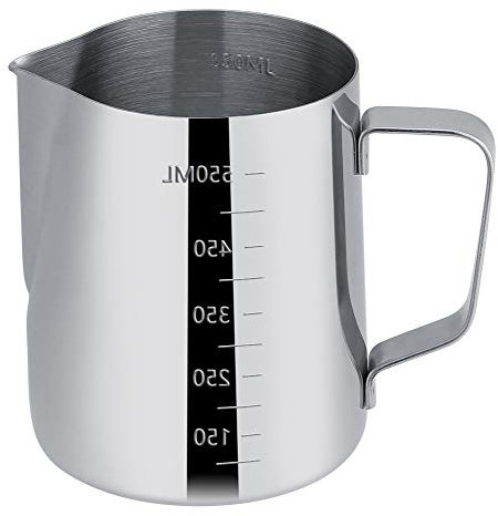 MAGT Bricco Latte, 600ml Brocca per Schiumare il Latte in Acciaio Inossidabile Brocca in Schiuma con Misurazione per Cappuccino Espresso