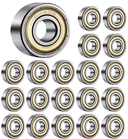 HAHAXIXI 20Pcs 608zz Kugellager ， Skateboard Lager, ABEC-7 Metall doppelt abgedichtete geschirmte Miniatur-Tiefnut 608zz Lager für Skateboards.