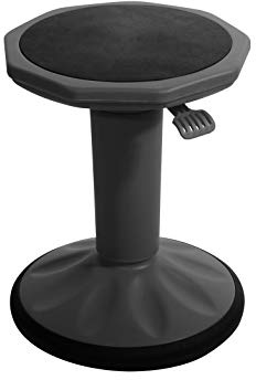 Pearington SitFree Höhenverstellbarer Wackelhocker, aktiver Flexibler Sitzstuhl für Kinder und Erwachsene – Schule und Büro, Schwarz