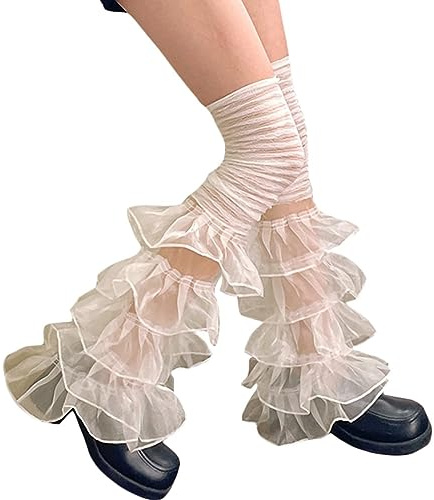 SherryDC Girl's Leg Warmers Kawaii Slouch Socks Y2k Harajuku Leg Sleeves Gothic Lolita Long Sock for Women
