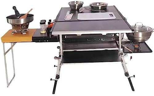 PRUJOY Outdoor-Kochstation, Mobile Außenküche, tragbarer Auto-Klappkocher, Wohnmobil, Camping-Kochgeschirr, Camping-Küche