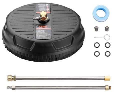 VEVOR Hochdruckreiniger PP-Kunststoff Oberflächenreiniger 3,7L/min Flächenreiniger Hochdruck φ380mm Pflasterreinigungsgerät Max.4000PSI Terrassenreiniger Doppeldüsensystem 25°-Sprühwinkel
