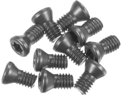 sourcing map 10 tornillos Torx M4 x 8 mm, cabeza plana redonda de grado 12.9 con destornillador Torx T15 para reemplazar cortadores de inserción de carburo, herramienta de torno CNC, color negro