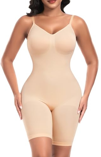 YARRCO Fajas Reductoras Mujer Body Modelador Body Reductor Pantalon Adelgazante Control de Abdomen Shapewear Bodysuit Body Shaper Completo Invisible Posparto (Beige,XXL)