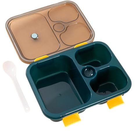 Lunch Box per bambini, contenitori per il pranzo per bambini,Contenitori per pranzo al sacco per bambini di grande capacità con 4 scomparti | Contenitore per salse con coperchio con serratura, conteni