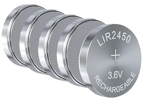 Wiederaufladbare 2450-Batterien, 3,6 V, hohe Kapazität, wiederaufladbar, LIR2450 Lithium-Knopfzelle, ersetzt CR2450, 5 Stück