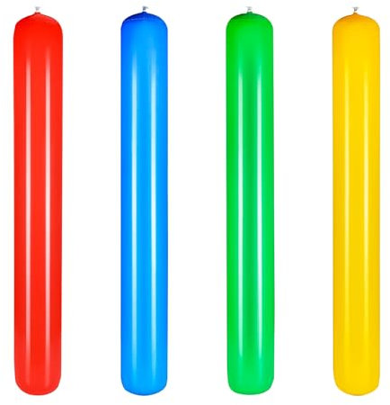 RmKbe 4 Pieces Inflatable Pool Noodle Colorful Inflatable Pool Sticks Inflatable PVC Swimming Noodle 4 Color Giant Blow up Pool Noodle for Adult Swimming Pool (105cm)