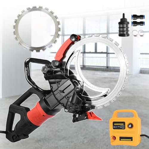 8980w Professional Concrete Ring Saw,3000rpm Corded Wall Chaser Cutter with Dust Suppression | 29cm Cutting Depth | 16 Diamond Blade for Building Sites & Renovation Projects