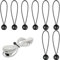 JEYORZY 8 pezzi cordini elastici con sfera, corde elastiche a sfera da 15 cm Corde di fissaggio universali, corda elastica per teloni, corde elastiche, Anelli elastici neri con sfera in plastica