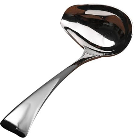 CHICAMPERA Cucchiaio Acciaio Inossidabile con Beccuccio Drizzante Utensile per Salsa e Dessert Facile da Lavastoviglie per Chef e Piatti Gourmet