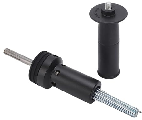 Denash Outil de Fixation de Marteau électrique, Détartrant à Aiguille à Tige Ronde à 2 Fosses et à 2 Fentes pour L'élimination de la Rouille et le Burinage du Béton