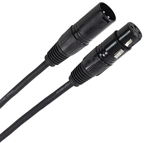 Plugger DMX/XLR-Kabel 3b-Buchse auf 3b-Stecker, 6 m, Schwarz
