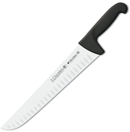 3 Claveles Cuchillo Carnicero Alveolado Proflex, Acero Inoxidable, Negro, 30 cm-12