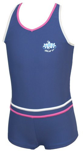 Maillot de bain short pour filles avec protection UV 50+ Tailles 5-6, 6-7, 7-8, 8-9, 9-10, 10-11 et 12-13 ans Bleu Bleu 9-10 ans