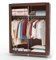 INTIRILIFE Faltschrank 108x45x170 cm in BRAUN - Stoffkleiderschrank mit Reißverschluss und Kleiderstange, Seitentasche und Fächern - Steckregal, Metallrahmen, Aufbewahrung