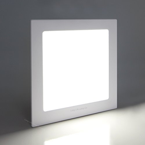 Long Life Lamp Company 12W LED Square Recessed Ceiling Panel Down Light Flat Slim Cool White 6500k