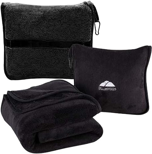BlueHills Travel Pillow Blanket Compact Large T008