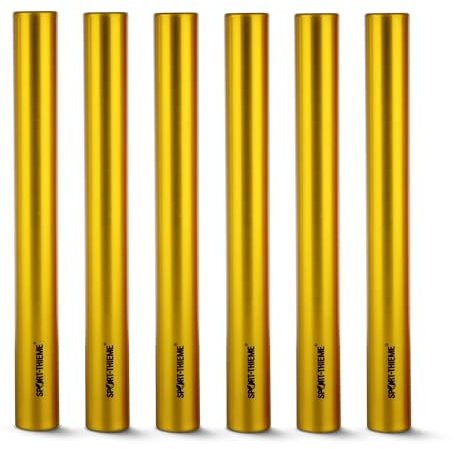 Sport-Thieme Staffelstäbe-Set Metall | ø 38 mm | 6 Stäbe + Aufbewahrungsbeutel Leichtmetall Stäbe