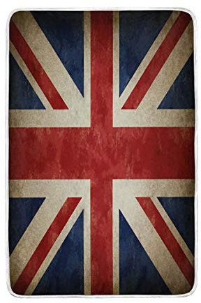 linomo Jahrgang UK Flagge Union Jack Englisch England Decke Werfen für Couch Sofa,Decke für Kinder Jungen Mädchen Erwachsene 150 x 220 cm