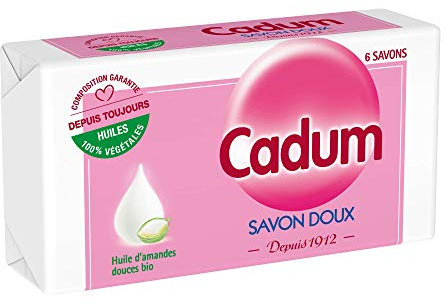Cadum - Savon Doux à l'Huile d'Amandes Douces Bio x6 - 100 g