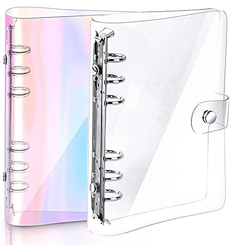 Aatpuss 2 Pieza Carpeta de Cuaderno de PVC, Carpeta de Cuaderno de PVC A5, Carpeta de 6 Agujeros, para álbum de Fotos de Viaje de Bricolaje, Diario