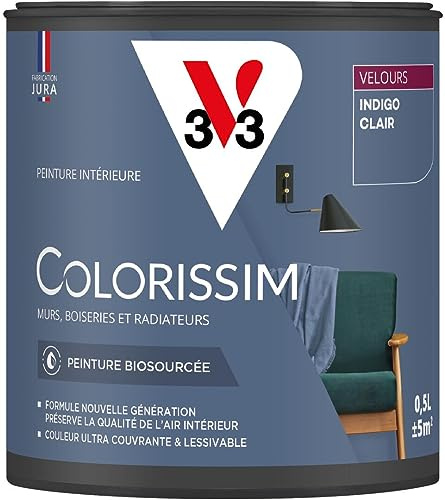 V33 Peinture multi-supports Colorissim® Indigo clair Velours 0,5L