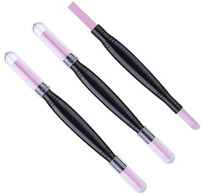 Beavorty 3pcs Nail File Emery Board for Women Lightweight Pen Shape Nail Grinding Tool Made of Sturdy Pp Plastic and Cuticle Care
