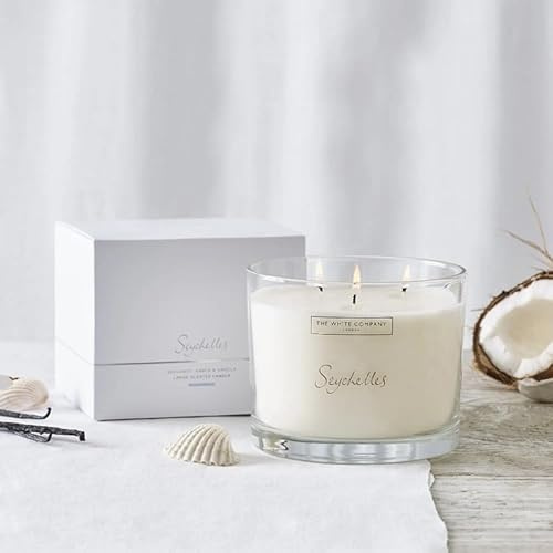 The White Company Seychelles Large Candle, Fabulous Three-Wick Candle,770g Approximately 70 Hours' Burn time