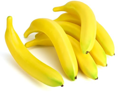HO-SFSM Lot de 6 Bananes Artificielles Réalistes, Faux Banane pour Cuisine, Mariage, Fête, Décoration, Photos