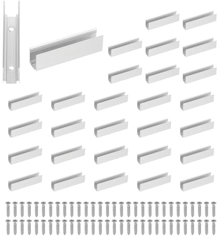 PATIKIL Neon rep ljus monteringshållare, 30 stycken lampor aluminium installationsklämmor tillbehör för 8 x 16 mm silikon flex rembelysning