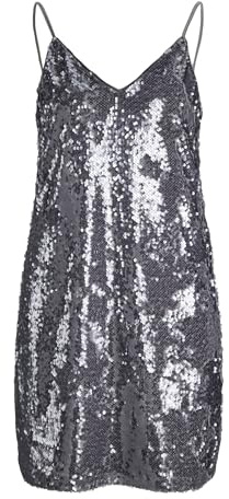 JACK & JONES Jxsia WVN Robe à Paillettes avec col en V, Phantom, M