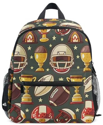 Mnsruu Rugby Helmets American Football Toddler Backpack Preschool Rucksack Kids Boys Girls Kindergarten School Bag
