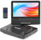 VEVOR Lettore DVD Portatile, Schermo HD Girevole da 7 pollici, Batteria Ricaricabile Integrata con Durata di 4 Ore, Altoparlante Doppio, Supporto Sincronizzazione TV/USB/Scheda SD/CD/DVD