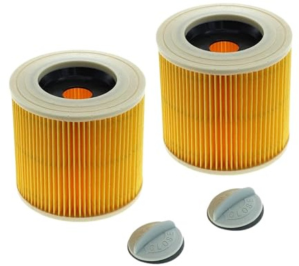 2 st dammsugarfilter ersättningsfilter, för Kärcher WD-serien WD2 WD3 WD3P A2004 MV2 MV3 patronfilter, för Kärcher våt- och torrdammsugare 6.414-552.0/64145520 (2)