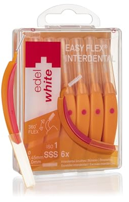 edel+white ID7 Interdentalbürsten SSS 0,45mm I 6 x Zahnzwischenraumbürsten zur gründlichen und sanften Zahnreinigung besonders enger Zahnzwischenräume