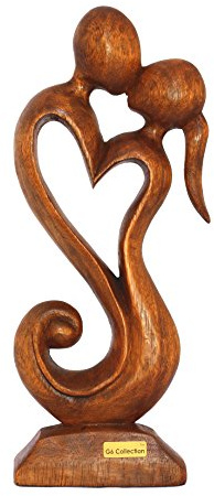 G6 COLLECTION 12 Wooden Handmade Abstract Sculpture Statue Handcrafted - Eternal Love - Gift Art Decorative Home Decor Figurine Accent Decoration Artwork Hand Carved