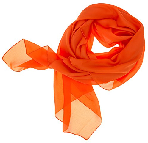 DOLCE ABBRACCIO by RiemTEX ® Sciarpa da donna Lady Sunshine foulard in seta con alto contenuto di seta Pashmina Stola, foulard da donna, elegante, Colore: arancione., XX-Large