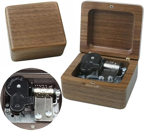 Sinzyo Music Box Vintage Wood Carved Mechanism Musical Boxs Gift For Birthday Valentine's Day Christmas Day(Over The Rainbow-Maple Wood Box)