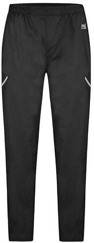 Mac in a Sac Origin 2 Full Zip Overtrousers - Packable Lightweight Rain Pants - Waterproof 10, 000mm Rated - Highly Breathable - Color Black - Size L