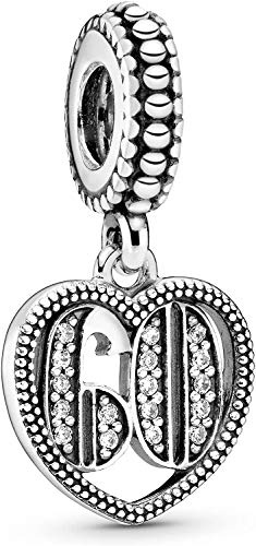 MariaFonte Charm New 2025 Compatibile Tutte Marche Bracciali Collane 60 Anni Compleanno Anniversario Laurea Ciondoli Originale Bead Argento 925 Mamma Portafortuna Cuore Famiglia Natale Donna