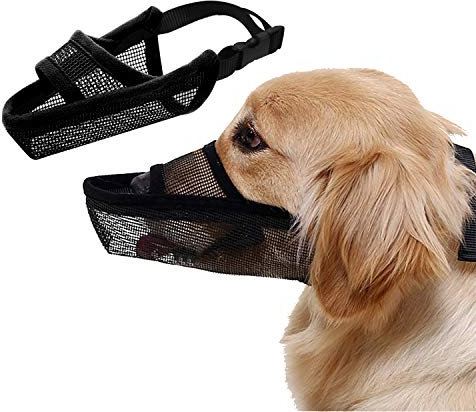 Hund Maulkorb Weiche Nylon Maulkorb - Verstellbarer Atmungsaktiv Mesh Maulkorb, Hundemaske, Mundbedeckung für Anti-Biss Anti-Bellen Lecken (Größe XS)