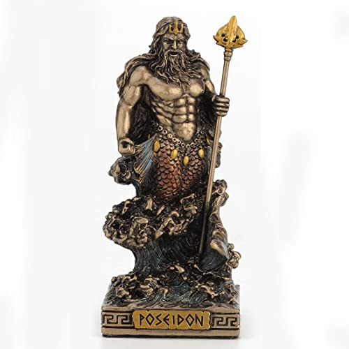 Veronese Design Poseidon God of The Sea Miniature Figurine, Black (WU77443AP)