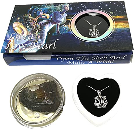VALINK Collana fai da te con dodici costellazioni con perla di conchiglia, Love Pearl Creations Zodiacs Wish Kit con collana con ciondolo, durevole, per donne e ragazze, regalo Bilancia