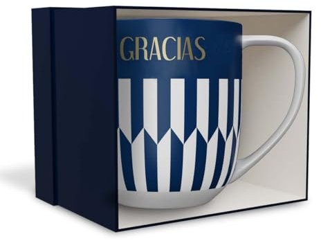 DRAEGER PARIS 1886 - Taza Cerámica 320ml - Diseño Chic y Moderno en Azul o Rosa con Mensaje en Oro Caliente - Apta Lavavajillas - Decoración Elegante - Emociones desde 1886