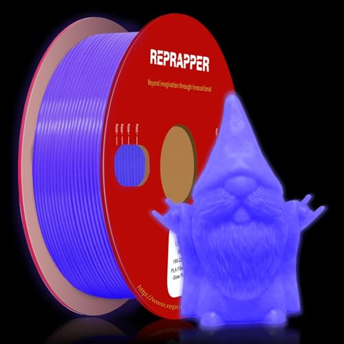 RepRapper Glow in The Dark Purple PLA Filament 1.75mm – Phosphorescent 3D Printer Filament, High-Brightness Luminous PLA for FDM Printers & 3D Pens (1kg Spool)