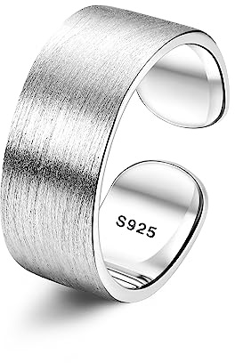 Chriscoco Anelli Donna Argento 925 Anello Regolabile Anello a Fascia Fidanzamento Fedine per Donna 8MM